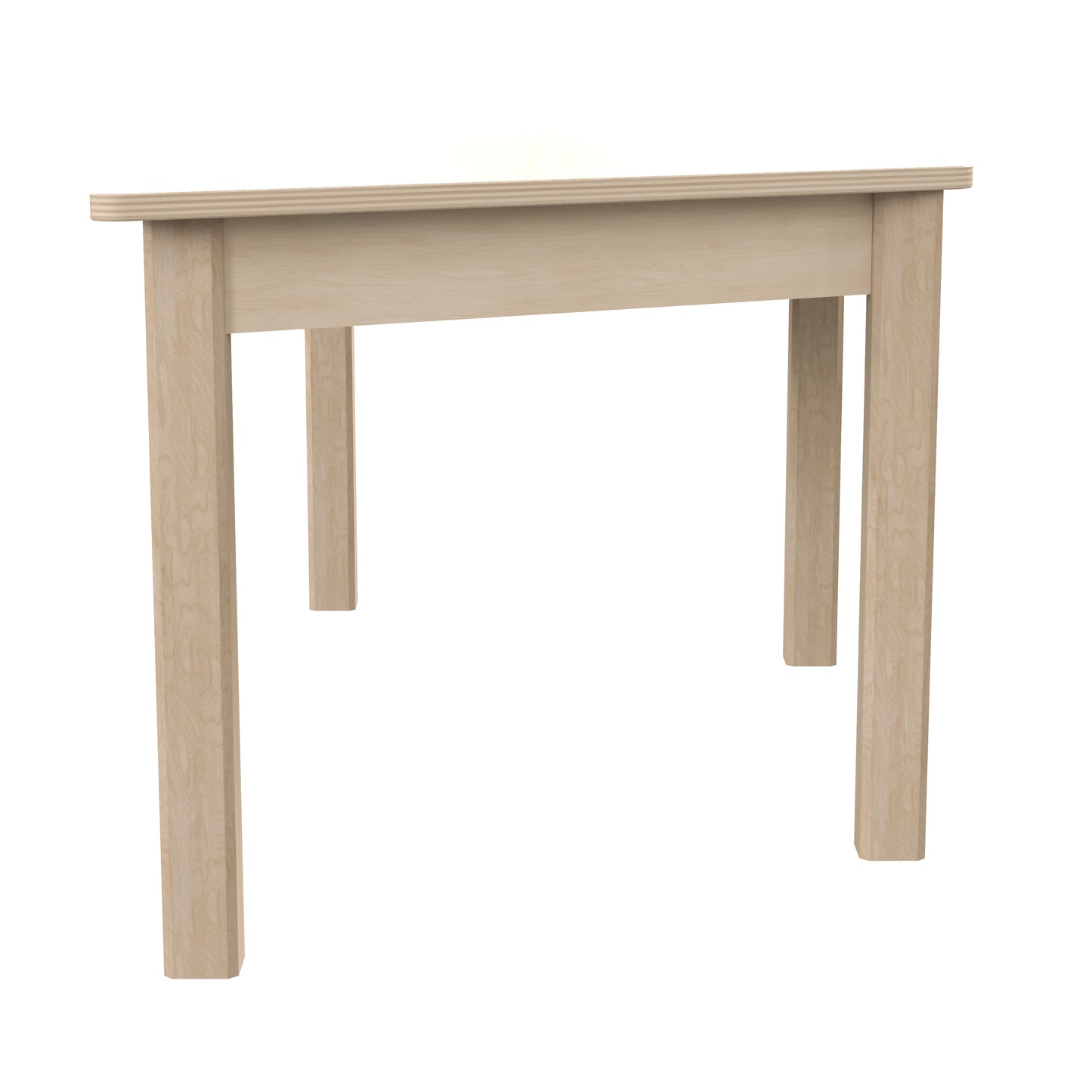Bright Beginnings Commercial Grade Wooden Trapezoid Preschool Classroom Activity Table, (20.75"W x 47.25"D x 18"H), Beech Beech