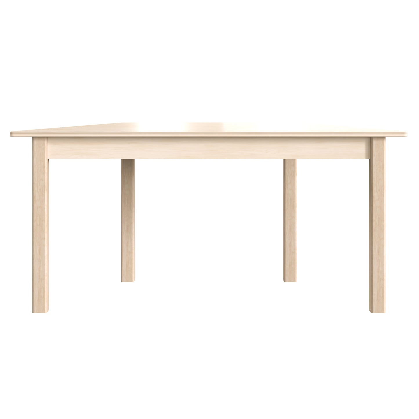 Bright Beginnings Commercial Grade Wooden Trapezoid Preschool Classroom Activity Table, (20.75"W x 47.25"D x 21"H), Beech Beech