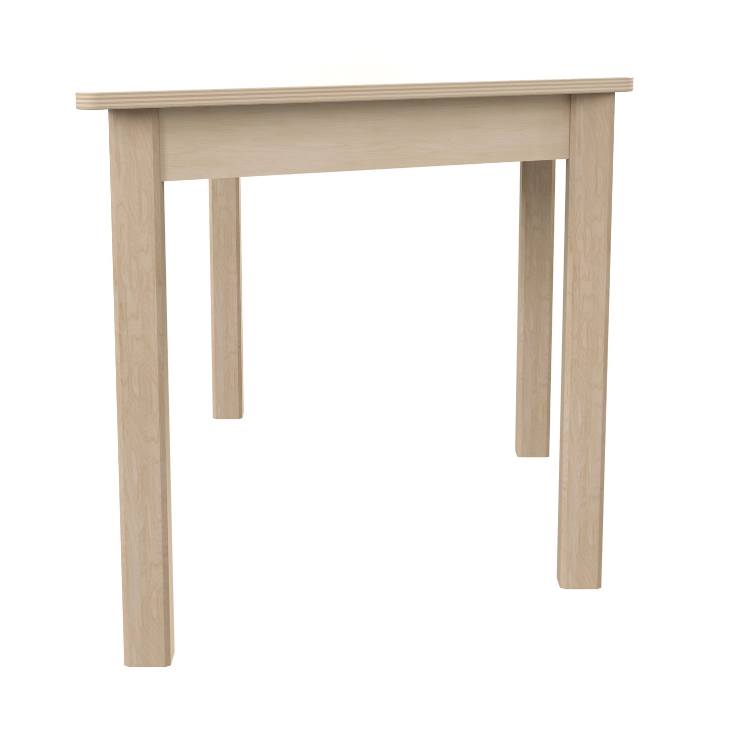 Bright Beginnings Commercial Grade Wooden Trapezoid Preschool Classroom Activity Table, (20.75"W x 47.25"D x 21"H), Beech Beech