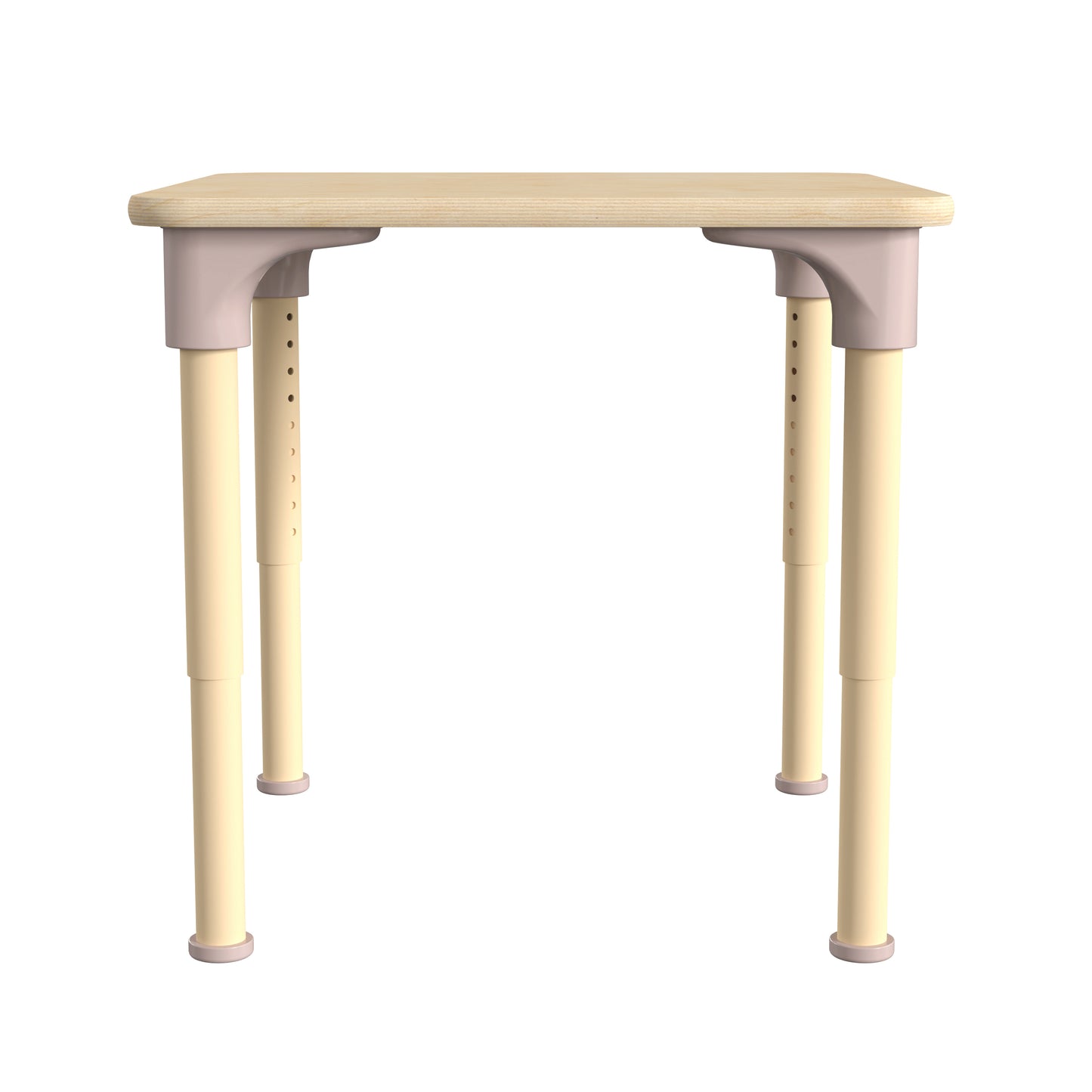 Bright Beginnings 24" Square Commercial Grade Wooden Adjustable Height Classroom Activity Table - Metal Legs Adjust From 15"H - 23"H, Beech Beech