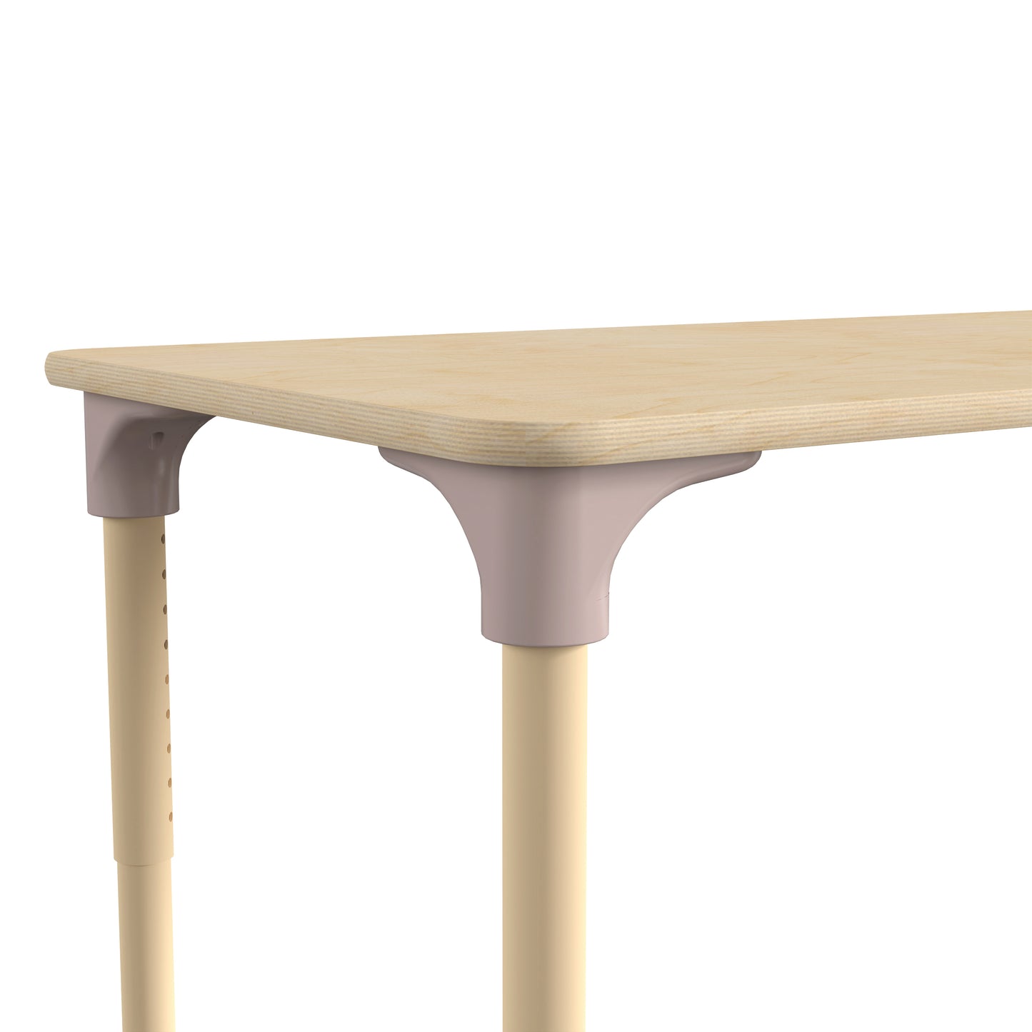 Bright Beginnings 23.5" x 47" Commercial Grade Wooden Rectangle Adjustable Height Classroom Activity Table - Metal Legs Adjust From 15"H - 23"H, Beech Beech