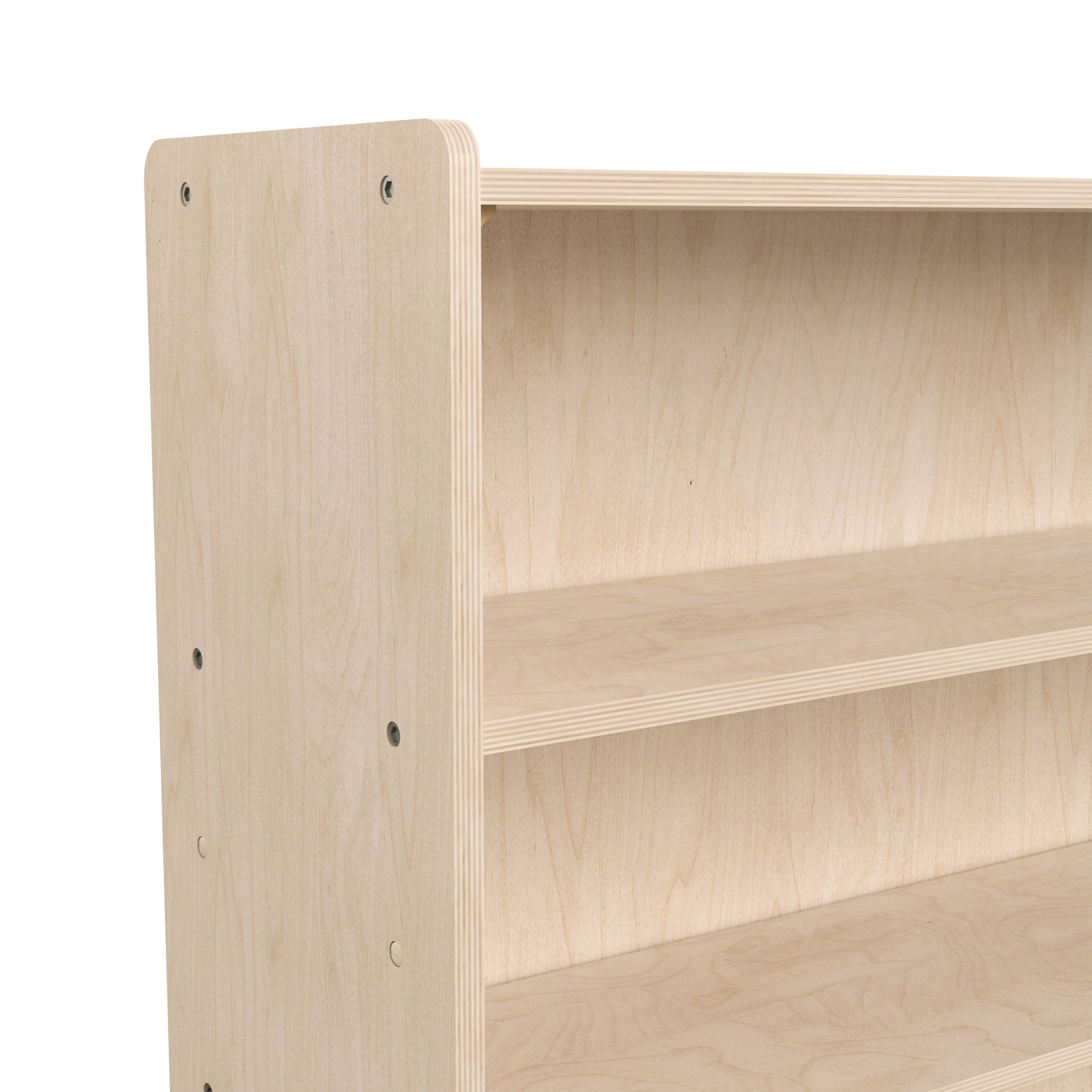 Bright Beginnings Commercial Grade Extra Wide 3 Shelf Wooden Classroom Open Storage Unit, Safe, Kid Friendly Design, Natural Beech