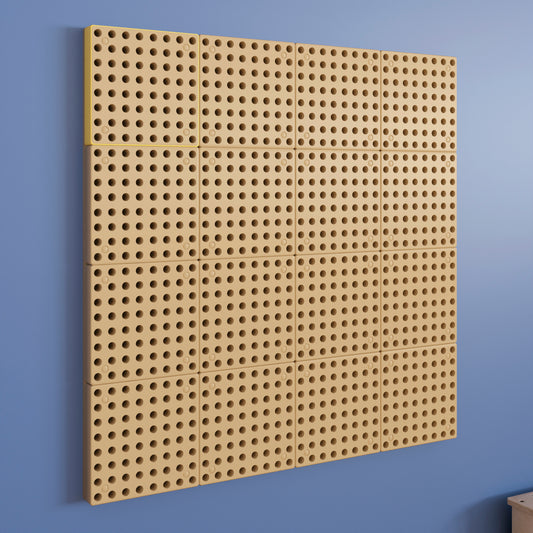 Bright Beginnings Commercial Grade Multipurpose Modular STEAM Wall Peg System Panel - 31.5"L x 31.5"H, Natural Natural
