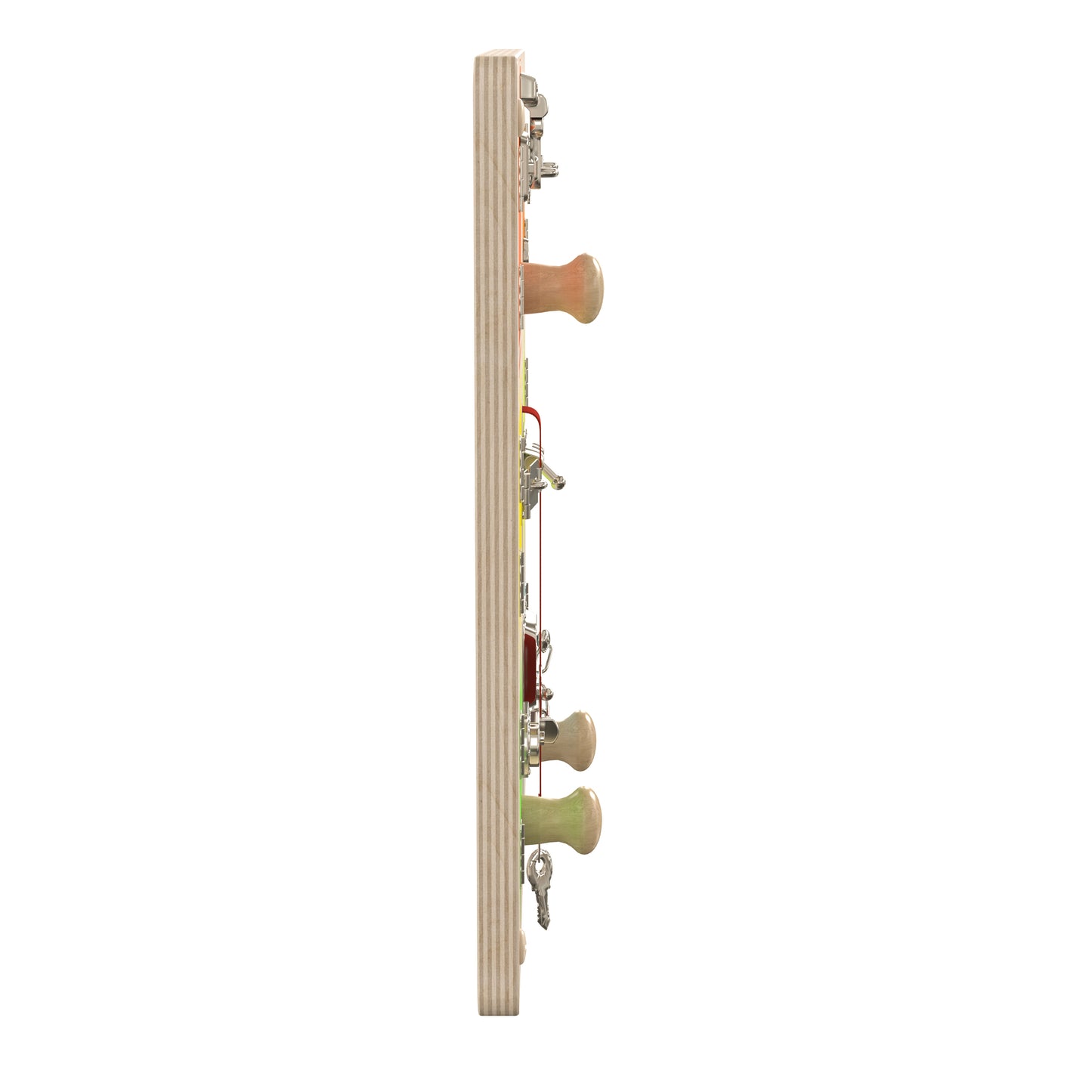 Bright Beginnings Commercial Grade STEAM Wall Activity Board with Natural Finish and Multicolor Accents, Locks and Buckles Beech/Multi
