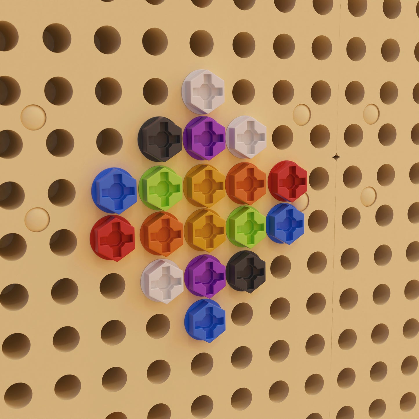 Bright Beginnings Commercial Grade Modular STEAM Wall 512 Piece Multicolor Screw Accessory Pack (STEAM Wall Not Included) Multi