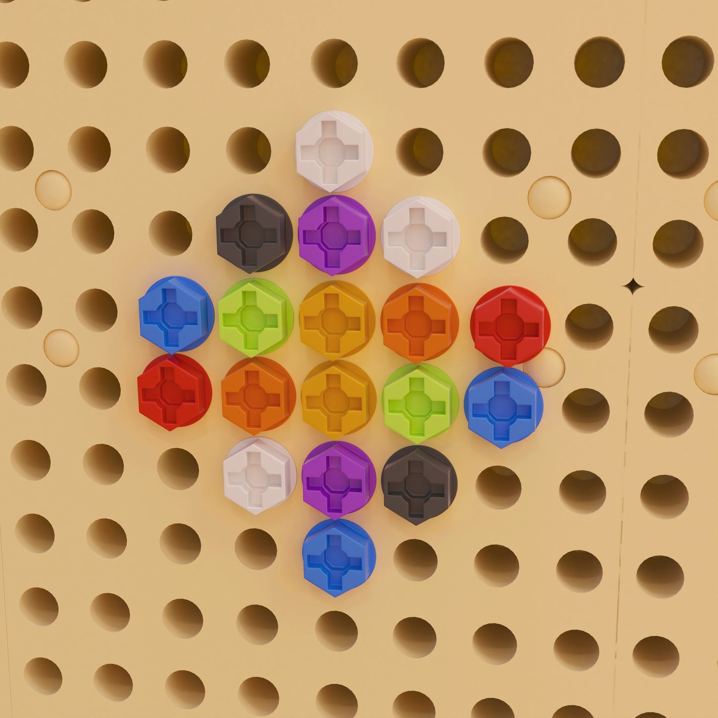Bright Beginnings Commercial Grade Modular STEAM Wall 512 Piece Multicolor Screw Accessory Pack (STEAM Wall Not Included) Multi