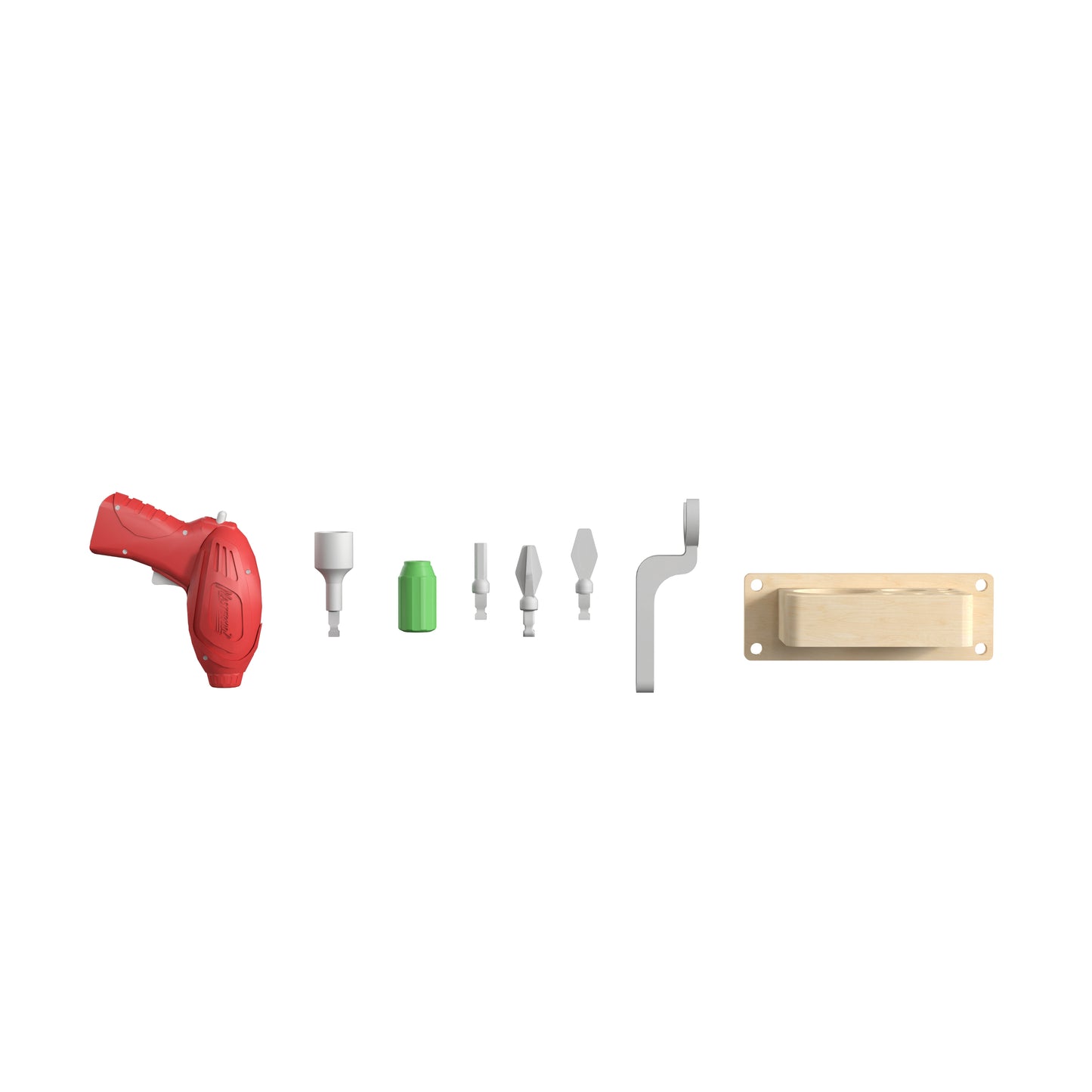 Bright Beginnings Commercial Grade 8 Piece Tools & Holder Accessory Set for Modular STEAM Wall Systems (Not Included) with Working Drill Multi