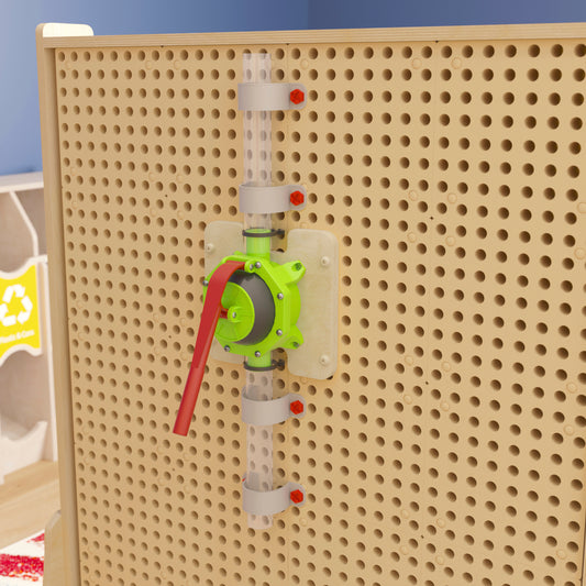 Bright Beginnings Commercial Grade 10 Piece Pipe Builder Hand Pump & Accessories for Modular STEAM Wall Systems (Not Included) Multi