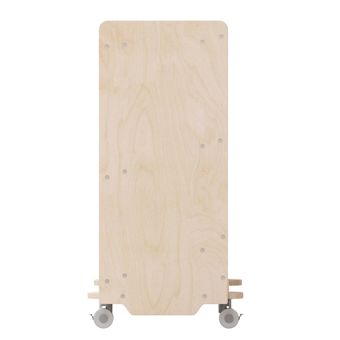 Bright Beginnings Commercial Space Saving Wooden Mobile Classroom Storage Cart, 3 Angled Shelves, Locking Caster Wheels, Kid Friendly Design, Natural Beech