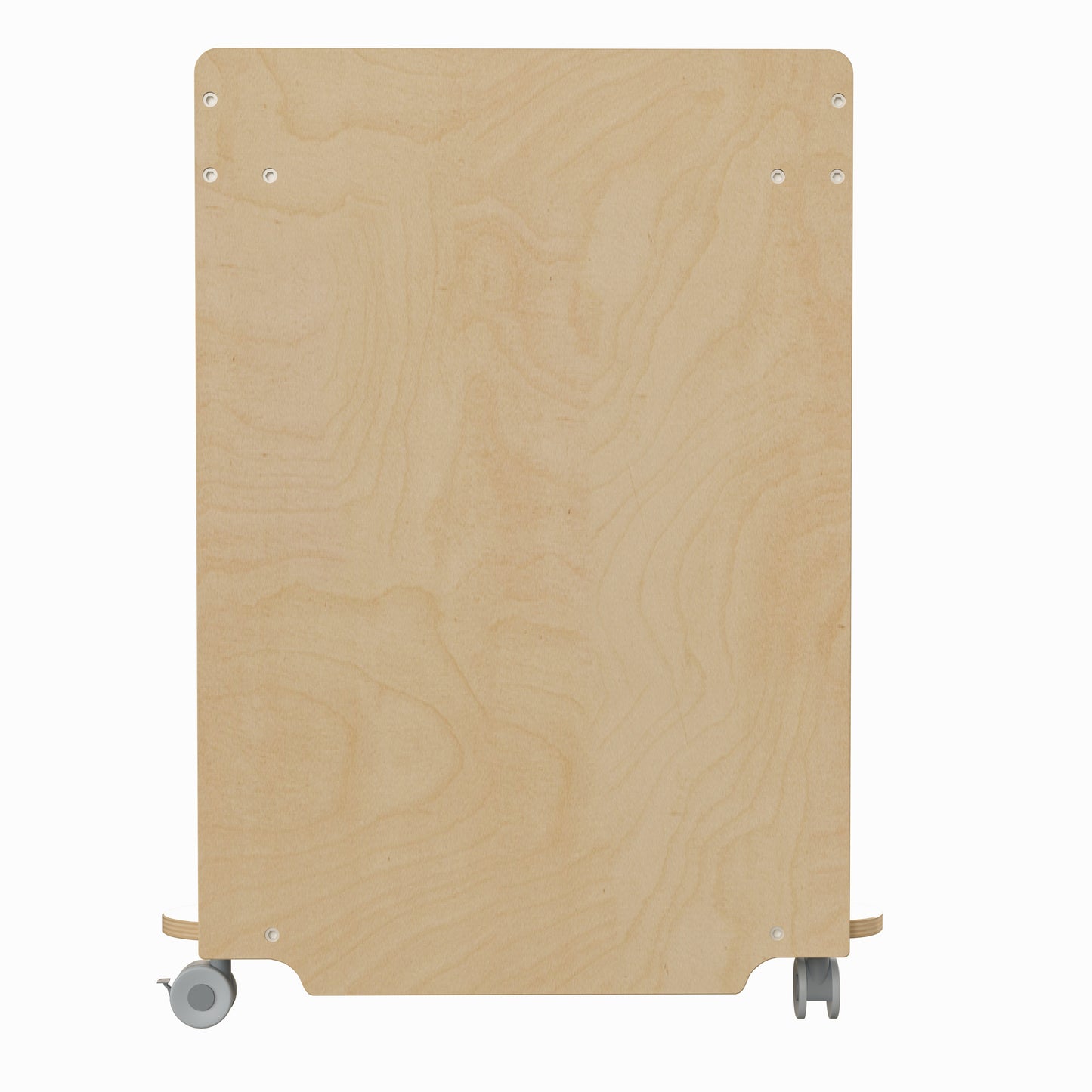 Bright Beginnings Commercial Wooden Mobile Storage Cart with Space Saving Vertical and Horizontal Storage Compartments, Locking Caster Wheels, Natural Beech