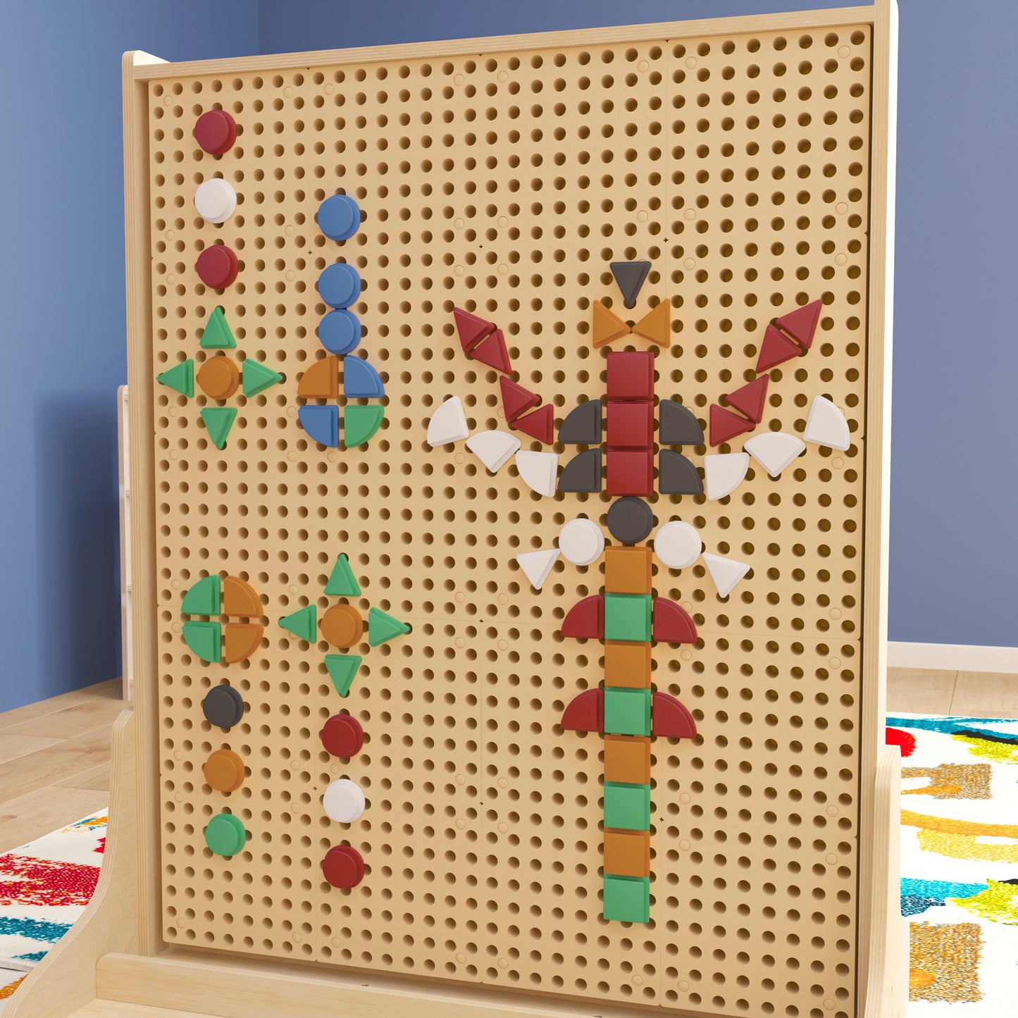 Bright Beginnings Commercial Grade Multicolor 256 Piece Shape Set for Modular STEAM Wall Systems (Not Included) Multi MK-ME14696-GG
