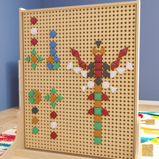 Bright Beginnings Commercial Grade Multicolor 256 Piece Shape Set for Modular STEAM Wall Systems (Not Included) Multi
