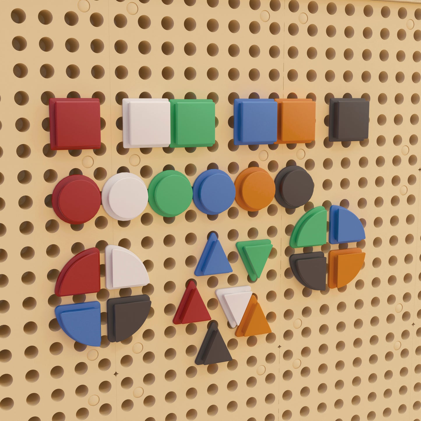 Bright Beginnings Commercial Grade Multicolor 256 Piece Shape Set for Modular STEAM Wall Systems (Not Included) Multi MK-ME14696-GG
