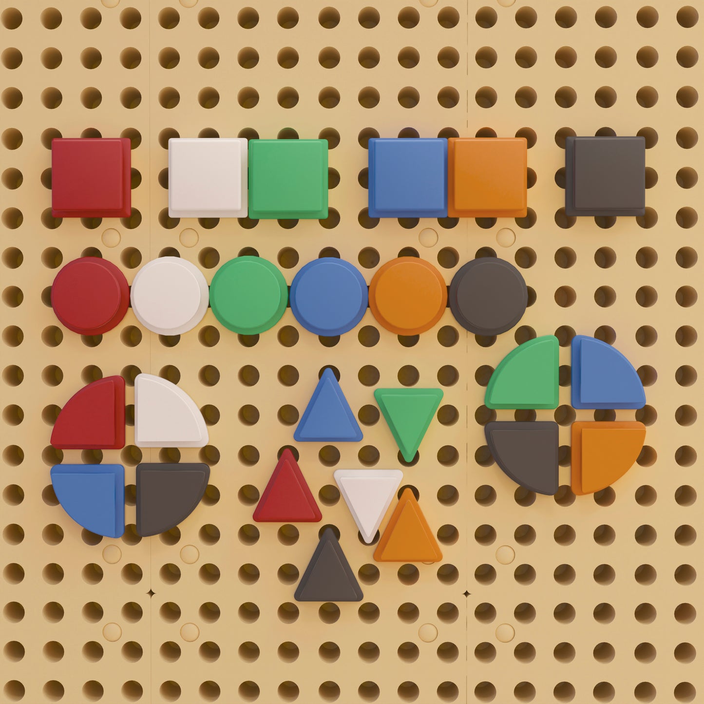 Bright Beginnings Commercial Grade Multicolor 256 Piece Shape Set for Modular STEAM Wall Systems (Not Included) Multi MK-ME14696-GG