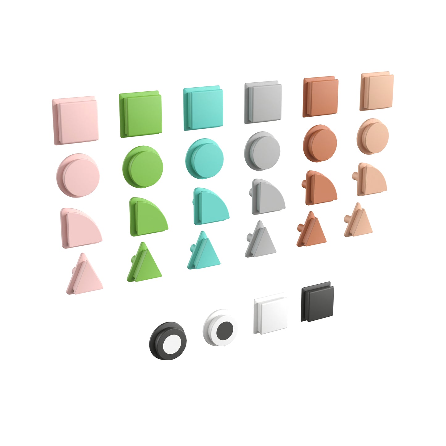 Bright Beginnings Commercial Grade Pastel 256 Piece Shape Set for Modular STEAM Wall Systems (Not Included) Multi Pastel