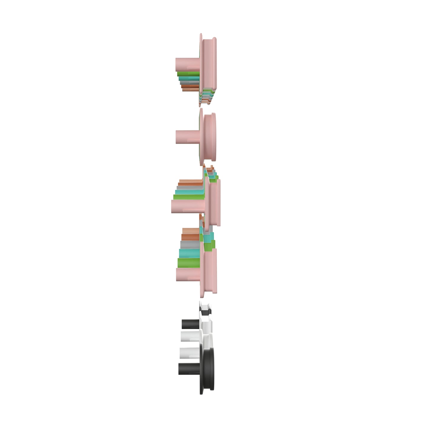 Bright Beginnings Commercial Grade Pastel 256 Piece Shape Set for Modular STEAM Wall Systems (Not Included) Multi Pastel