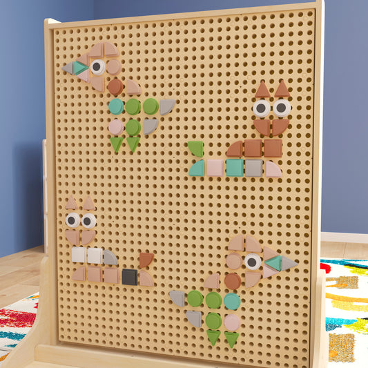 Bright Beginnings Commercial Grade Pastel 256 Piece Shape Set for Modular STEAM Wall Systems (Not Included) Multi Pastel