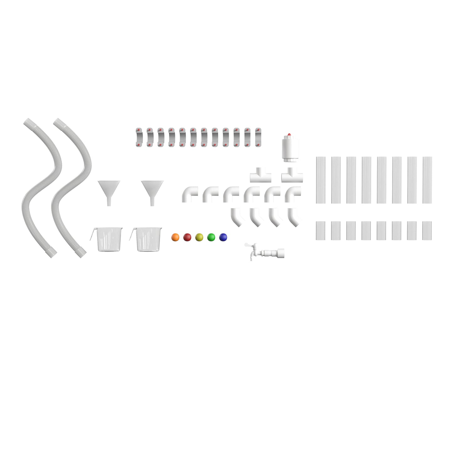 Bright Beginnings Commercial Grade 80 Piece Pipe Builder Set for Modular STEAM Wall Systems (Not Included) Multi