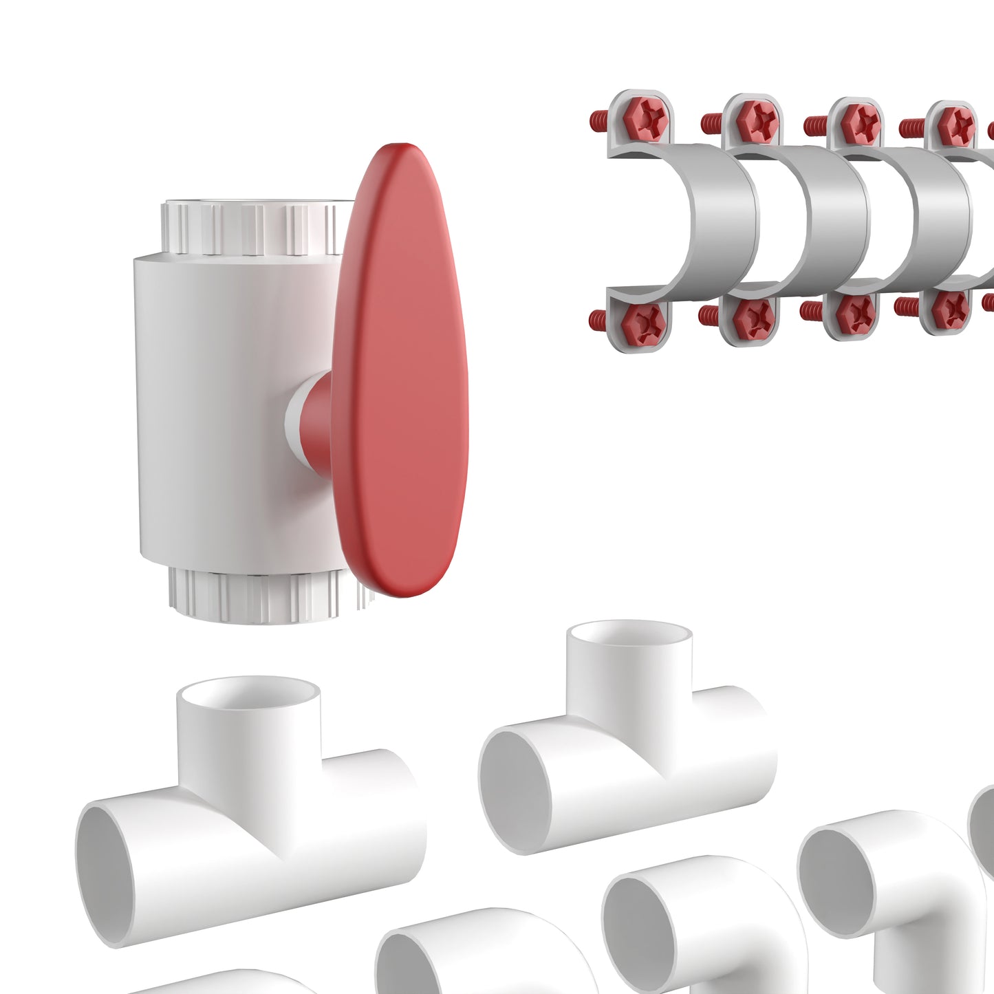 Bright Beginnings Commercial Grade 80 Piece Pipe Builder Set for Modular STEAM Wall Systems (Not Included) Multi