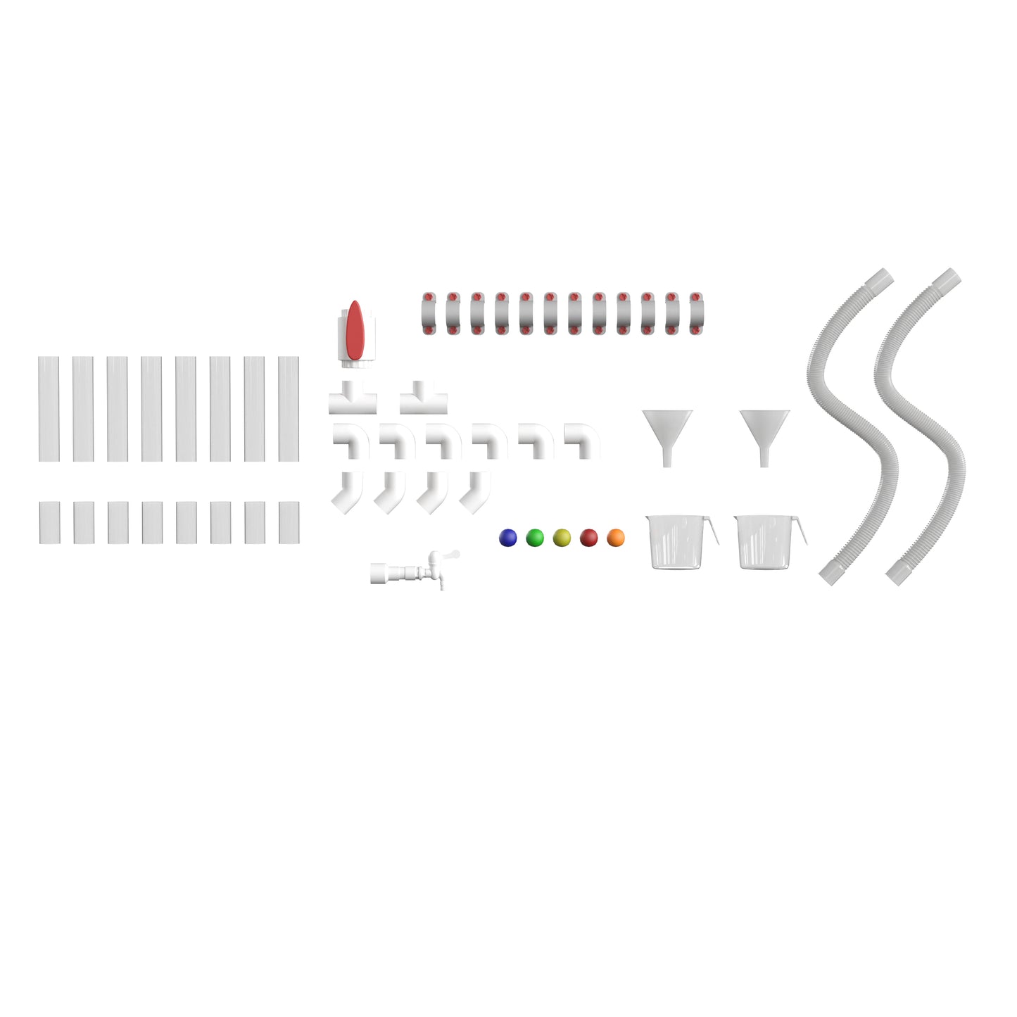 Bright Beginnings Commercial Grade 80 Piece Pipe Builder Set for Modular STEAM Wall Systems (Not Included) Multi