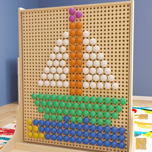 Bright Beginnings Commercial Grade 64 Piece Jumbo Peg Accessory Pack for Modular STEAM Walls (Not Included) - Multicolor Multi