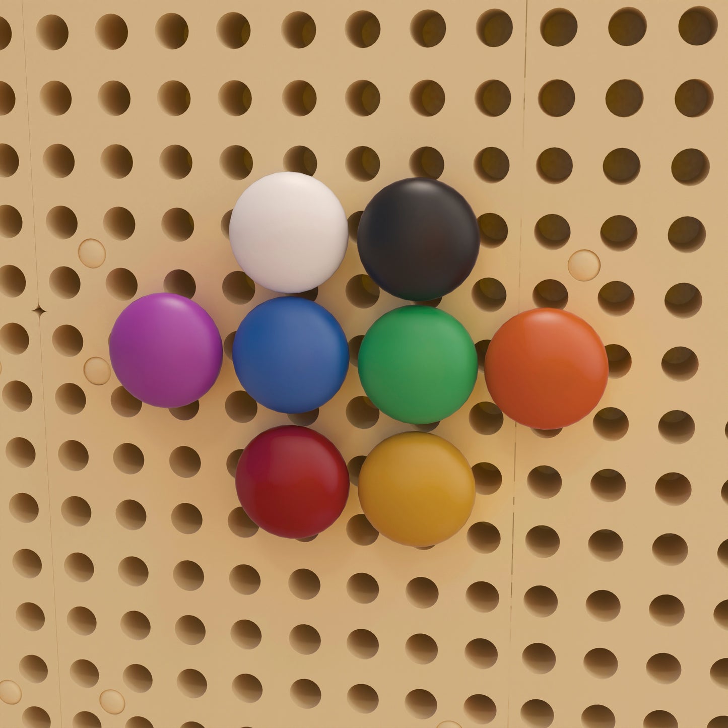 Bright Beginnings Commercial Grade 64 Piece Jumbo Peg Accessory Pack for Modular STEAM Walls (Not Included) - Multicolor Multi