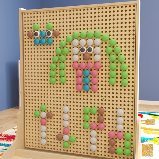 Bright Beginnings Commercial Grade 64 Piece Jumbo Peg Accessory Pack for Modular STEAM Walls (Not Included) - Pastel Multicolor Multi Pastel