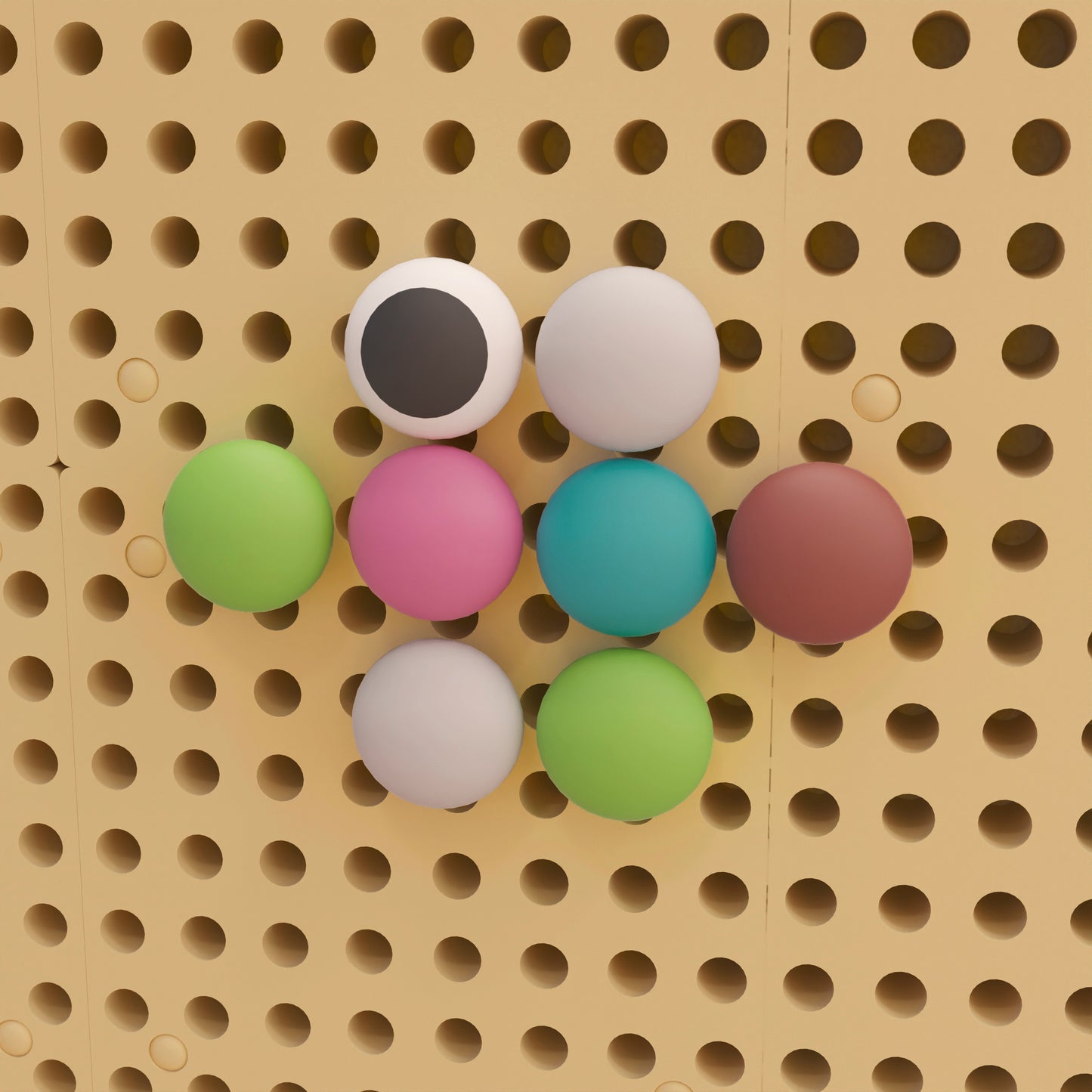 Bright Beginnings Commercial Grade 64 Piece Jumbo Peg Accessory Pack for Modular STEAM Walls (Not Included) - Pastel Multicolor Multi Pastel