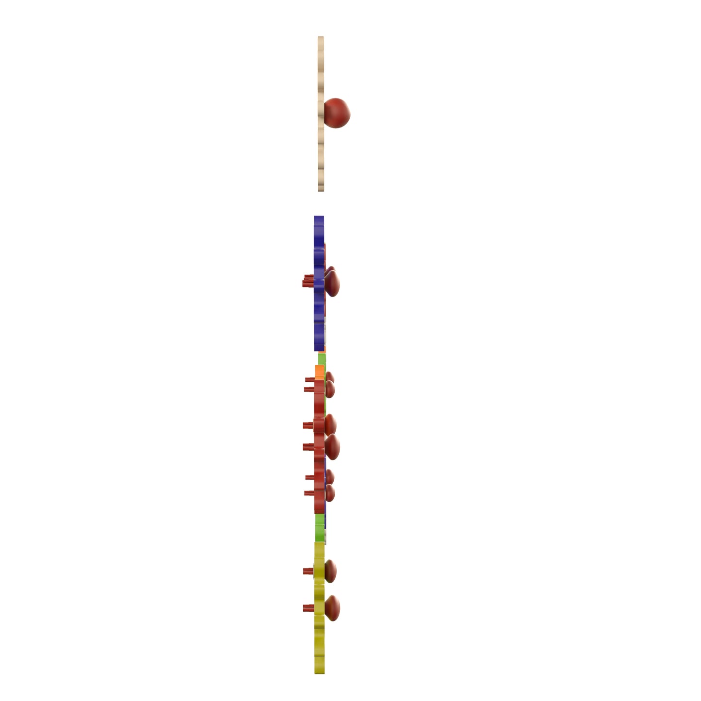 Bright Beginnings Commercial Grade 79 Piece Multicolor Chain and Gears Accessory Set for Modular STEAM Wall Systems (Not Included) Multi