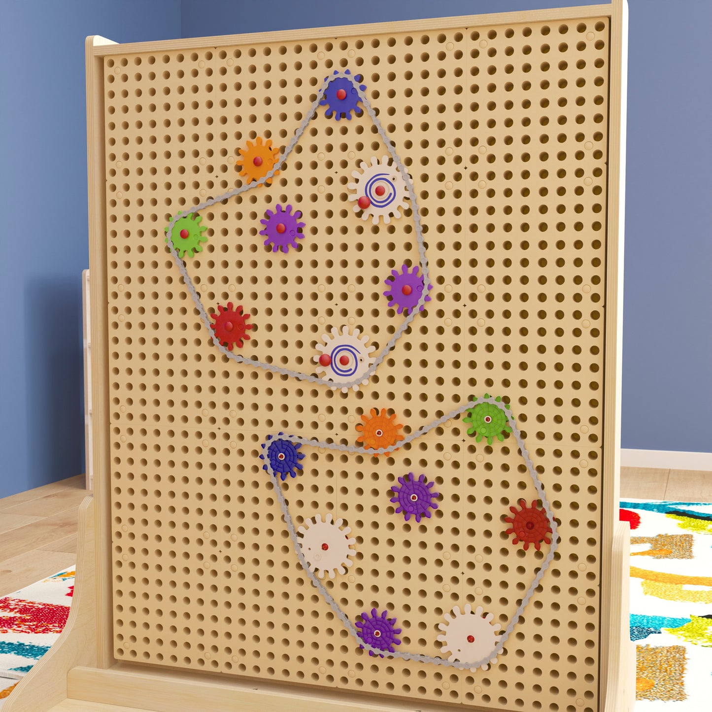 Bright Beginnings Commercial Grade 79 Piece Multicolor Chain and Gears Accessory Set for Modular STEAM Wall Systems (Not Included) Multi