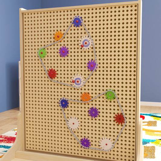 Bright Beginnings Commercial Grade 79 Piece Multicolor Chain and Gears Accessory Set for Modular STEAM Wall Systems (Not Included) Multi