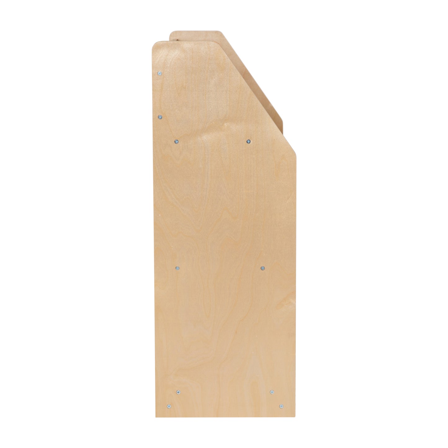 Hercules Natural Wooden 3 Shelf Book Display with Safe, Kid Friendly Curved Edges - Commercial Grade for Daycare, Classroom or Playroom Storage Natural