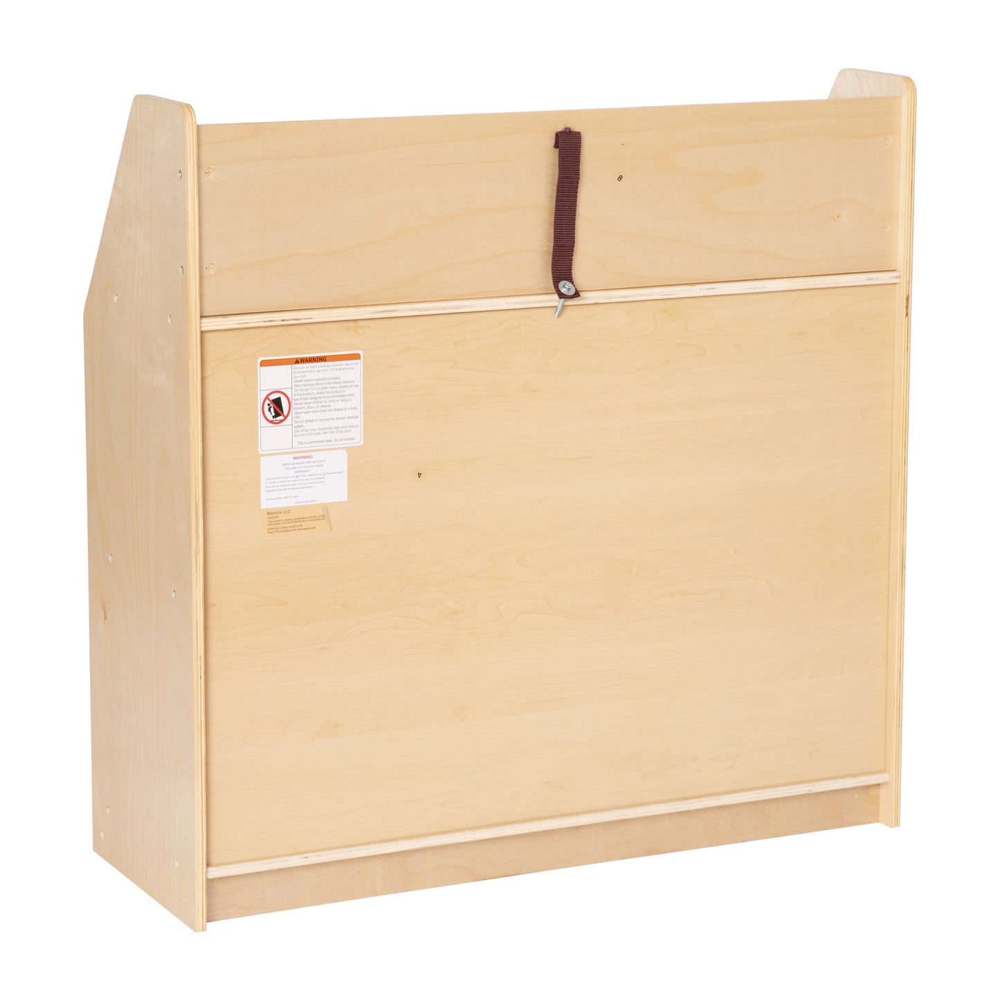 Hercules Natural Wooden 3 Shelf Book Display with Safe, Kid Friendly Curved Edges - Commercial Grade for Daycare, Classroom or Playroom Storage Natural