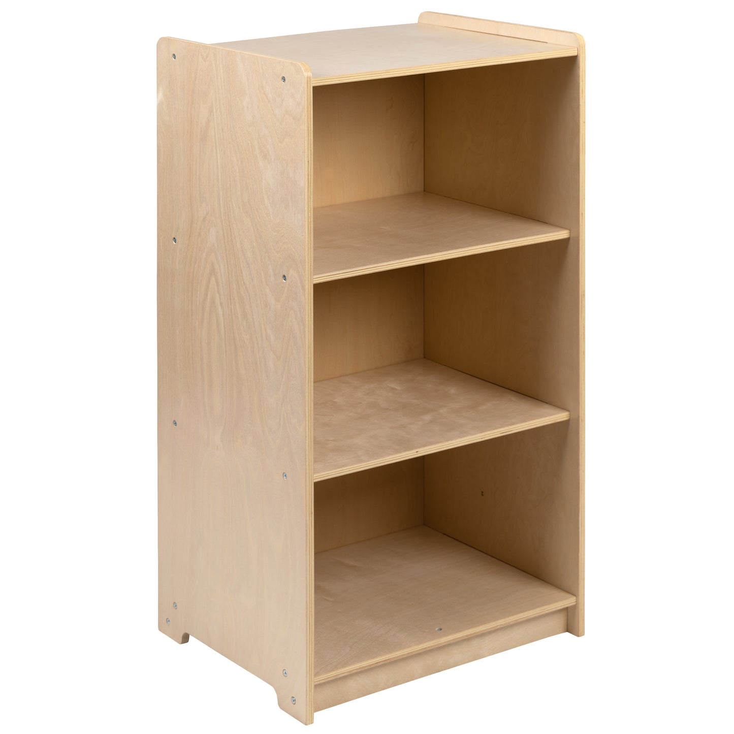 Hercules Wooden 3 Section School Classroom Storage Cabinet for Commercial or Home Use - Safe, Kid Friendly Design - 36"H (Natural) Natural