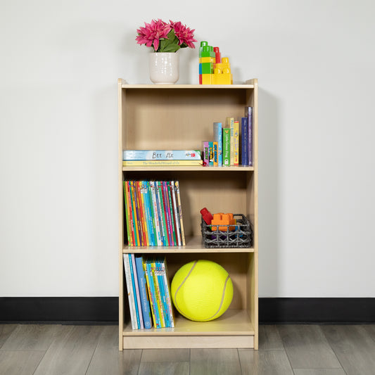 Hercules Wooden 3 Section School Classroom Storage Cabinet for Commercial or Home Use - Safe, Kid Friendly Design - 36"H (Natural) Natural MK-STRG001-GG