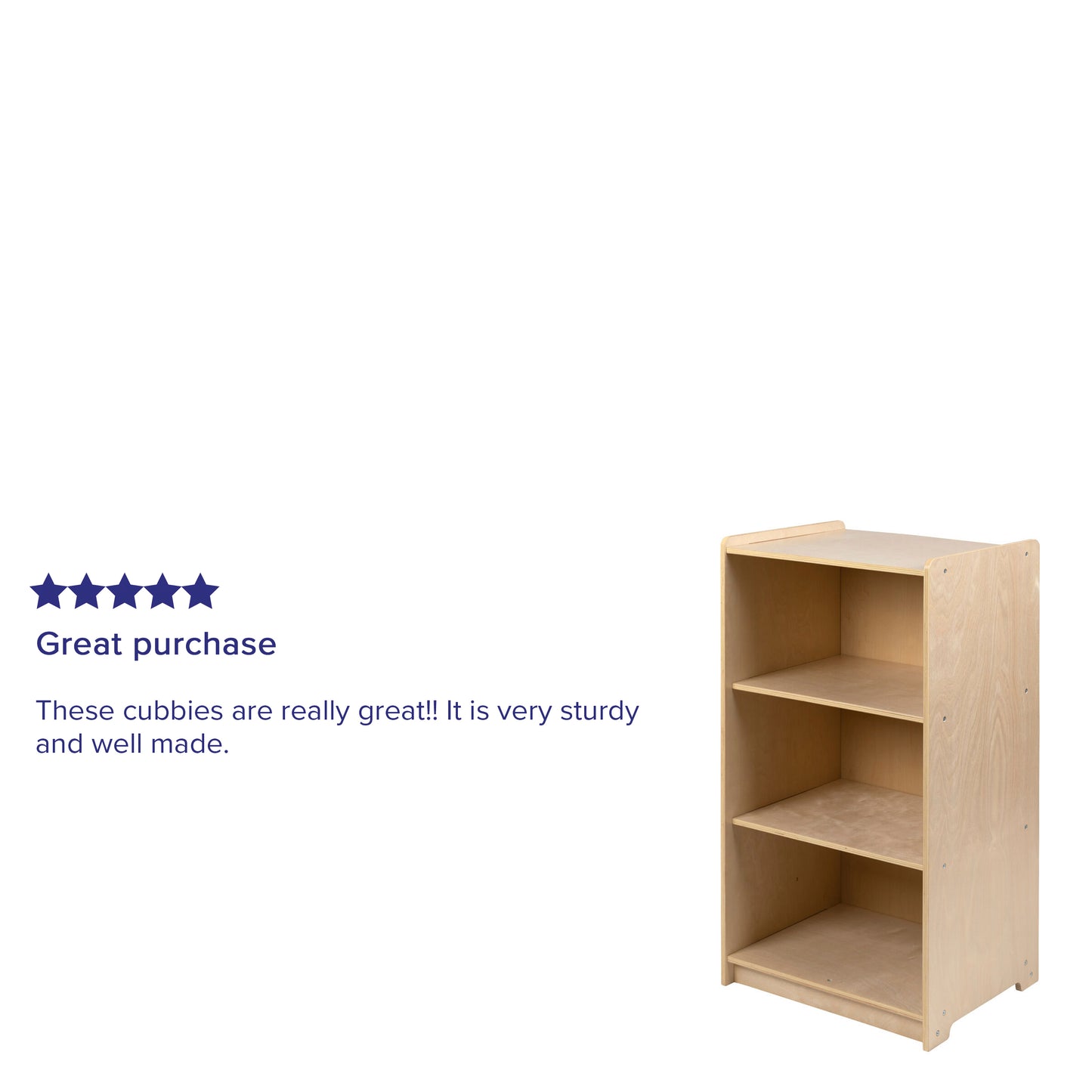 Hercules Wooden 3 Section School Classroom Storage Cabinet for Commercial or Home Use - Safe, Kid Friendly Design - 36"H (Natural) Natural