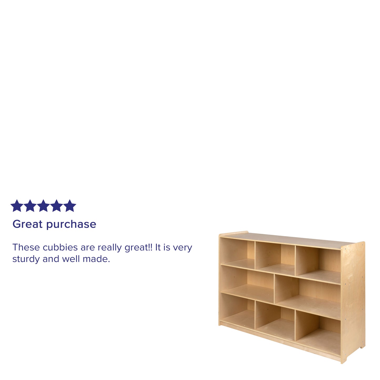 Hercules Wooden 8 Section School Classroom Storage Cabinet for Commercial or Home Use - Safe, Kid Friendly Design - 36"H (Natural) Natural