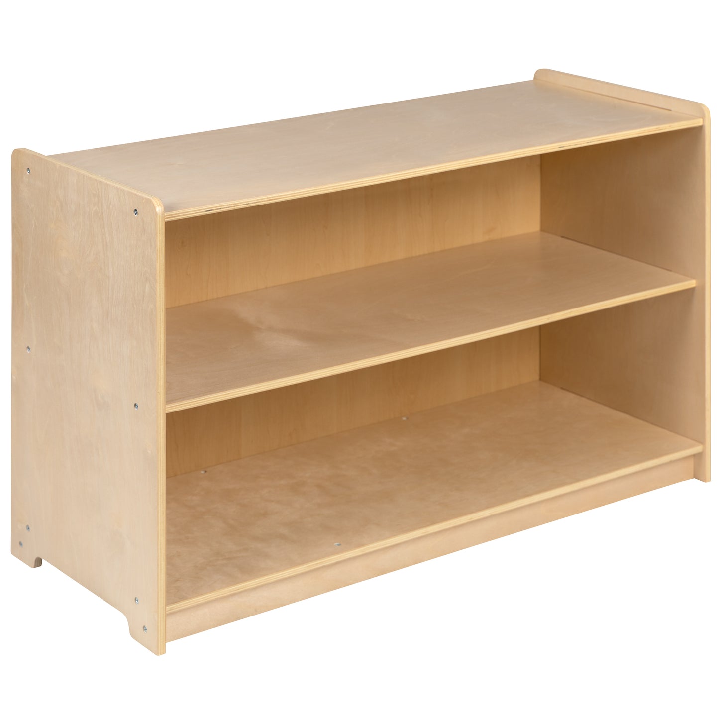 Hercules Wooden 2 Section School Classroom Storage Cabinet for Commercial or Home Use - Safe, Kid Friendly Design - 24"H x 36"L (Natural) Natural