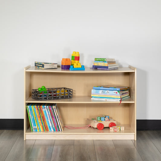 Hercules Wooden 2 Section School Classroom Storage Cabinet for Commercial or Home Use - Safe, Kid Friendly Design - 24"H x 36"L (Natural) Natural MK-STRG003-GG