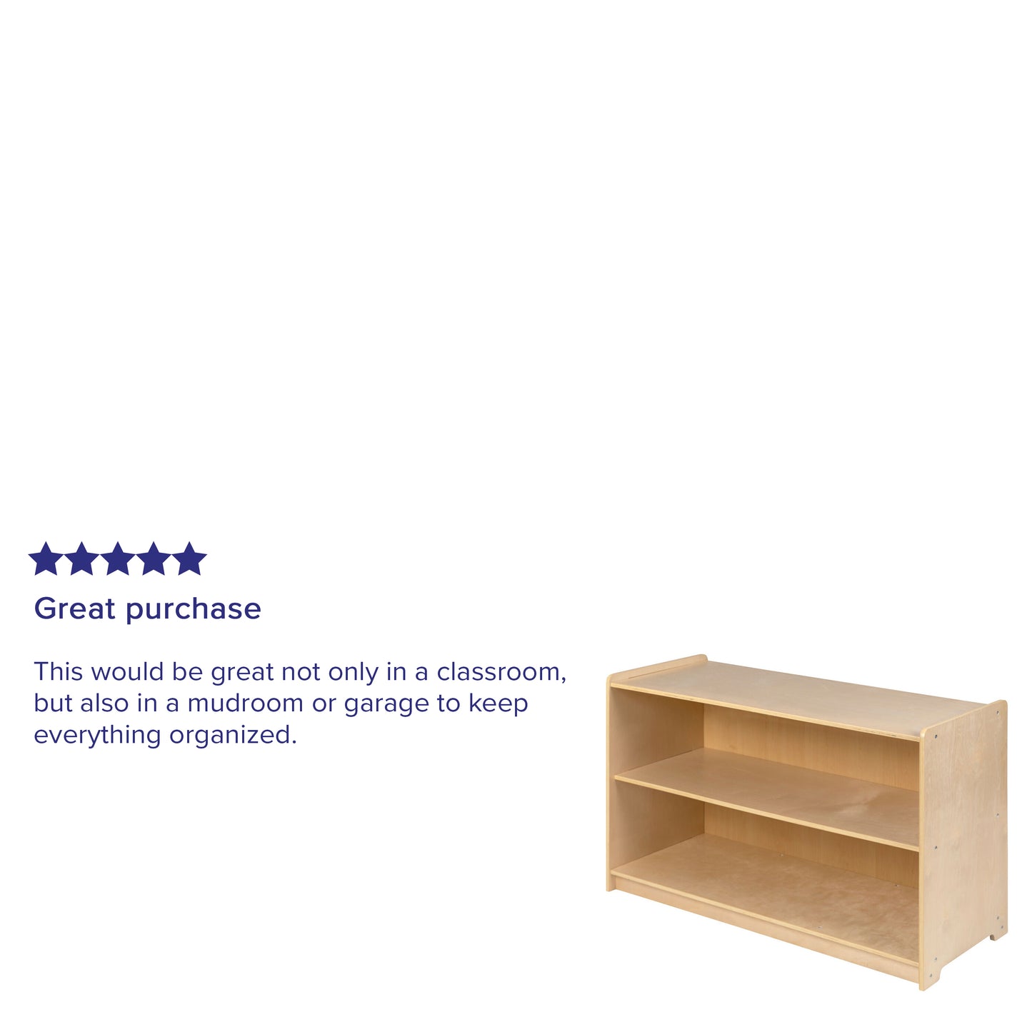 Hercules Wooden 2 Section School Classroom Storage Cabinet for Commercial or Home Use - Safe, Kid Friendly Design - 24"H x 36"L (Natural) Natural
