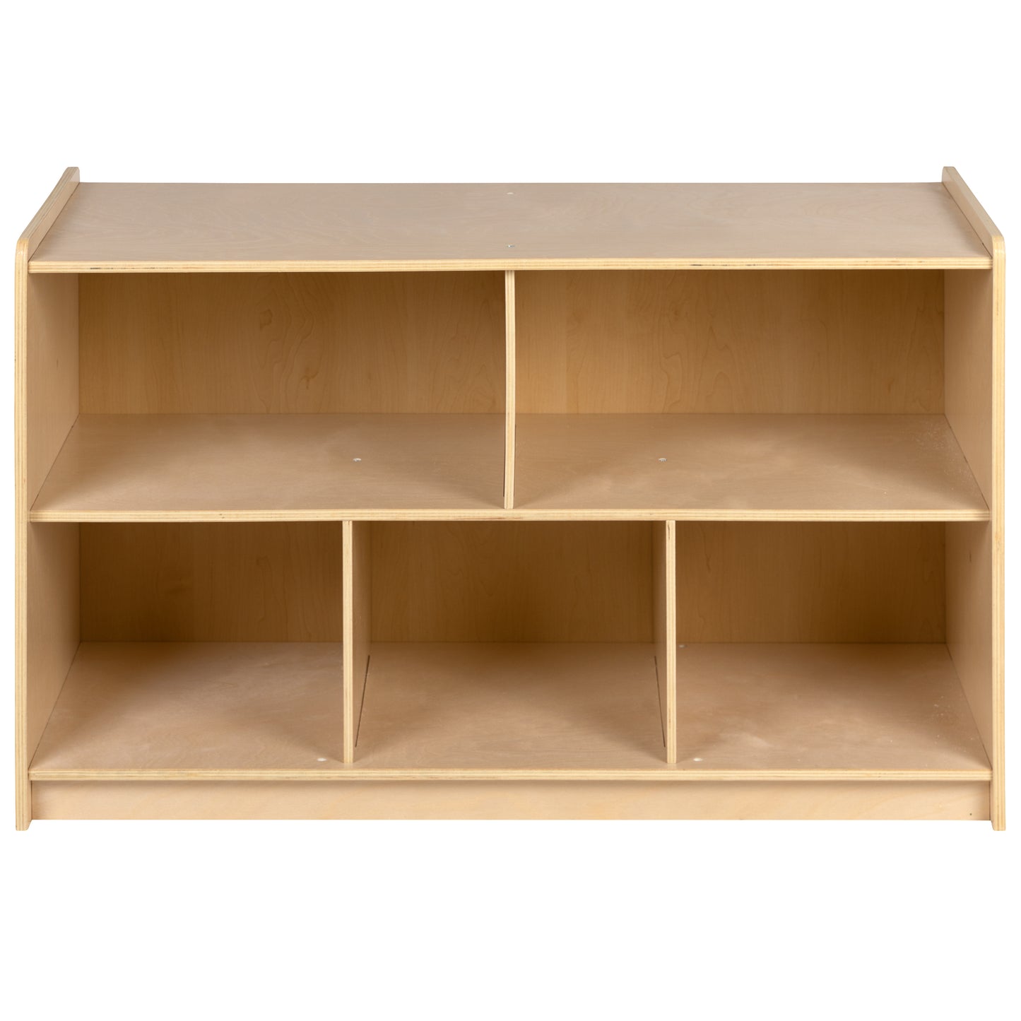 Hercules Wooden 5 Section School Classroom Storage Cabinet for Commercial or Home Use - Safe, Kid Friendly Design - 24"H x 36"L (Natural) Natural