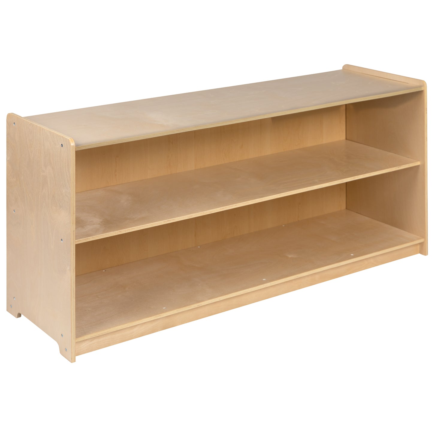 Hercules Wooden 2 Section School Classroom Storage Cabinet for Commercial or Home Use - Safe, Kid Friendly Design - 24"H x 48"L (Natural) Natural