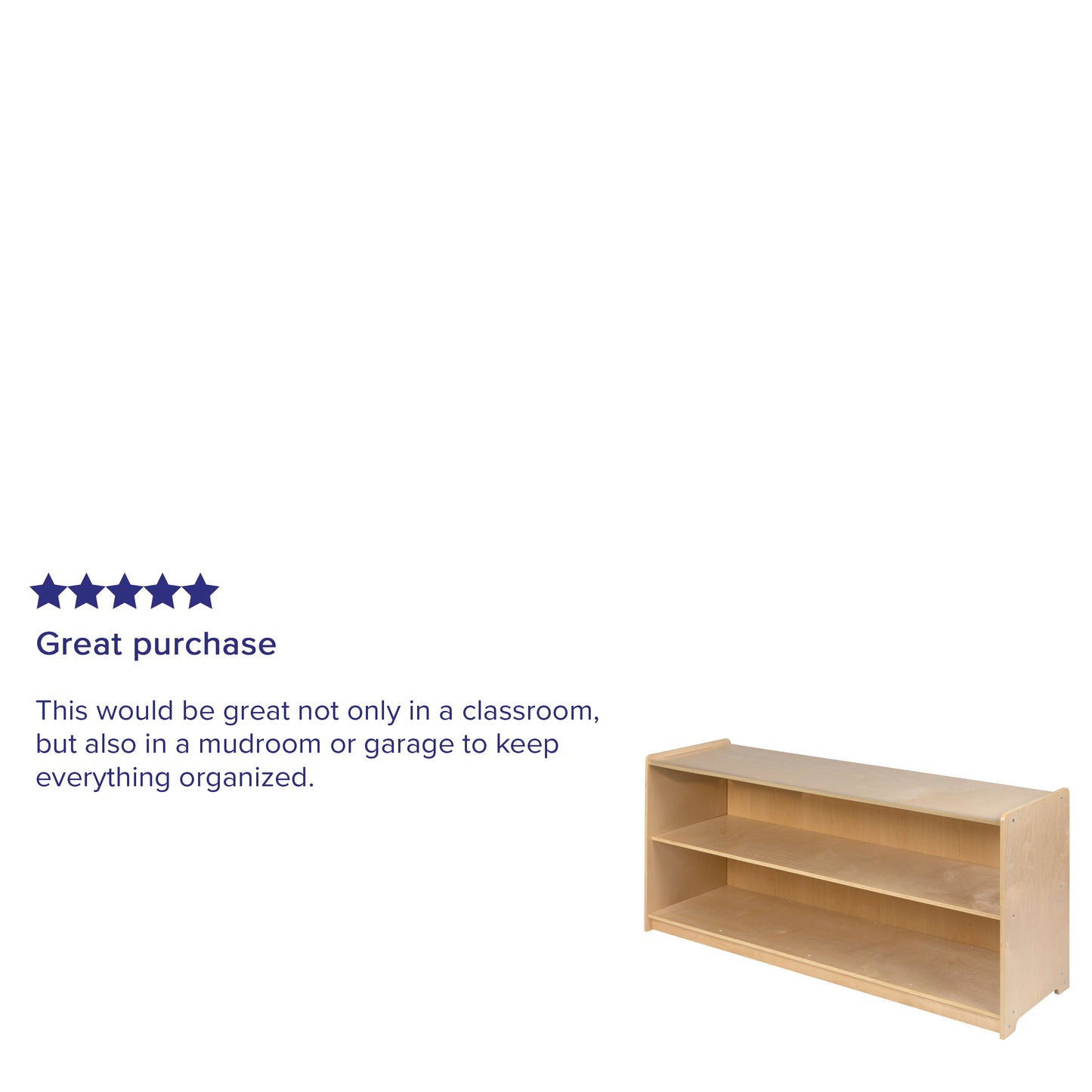 Hercules Wooden 2 Section School Classroom Storage Cabinet for Commercial or Home Use - Safe, Kid Friendly Design - 24"H x 48"L (Natural) Natural
