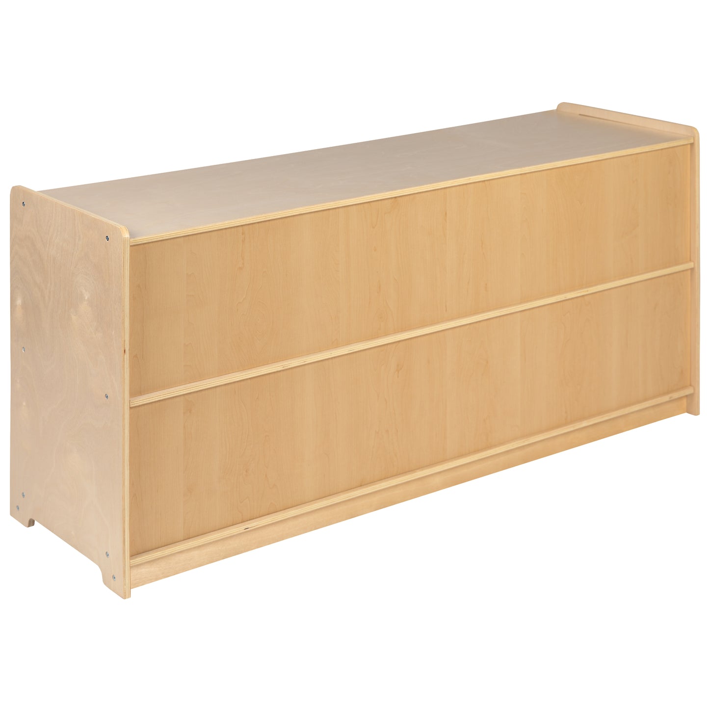 Hercules Wooden 2 Section School Classroom Storage Cabinet for Commercial or Home Use - Safe, Kid Friendly Design - 24"H x 48"L (Natural) Natural