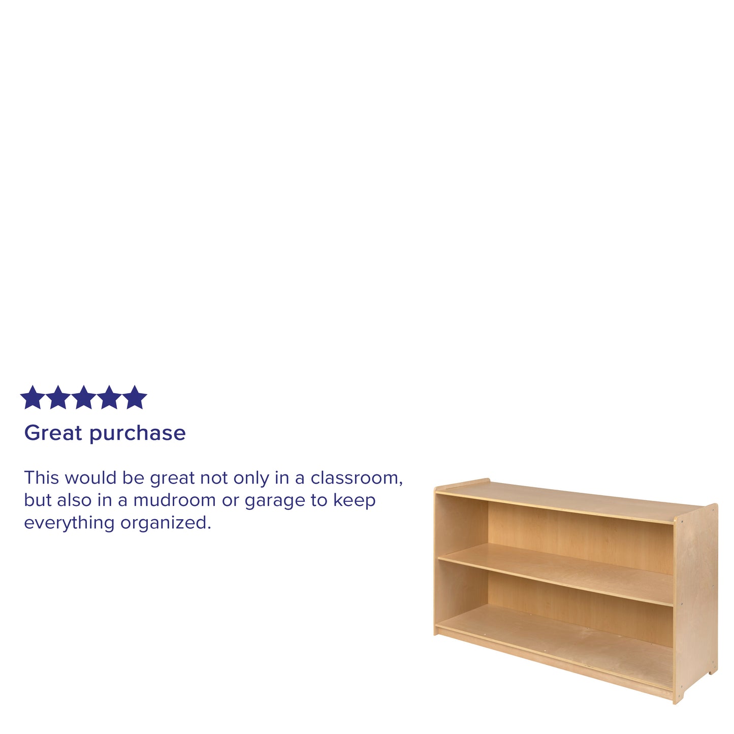Hercules Wooden 2 Section School Classroom Storage Cabinet for Commercial or Home Use - Safe, Kid Friendly Design - 30"H x 48"L (Natural) Natural