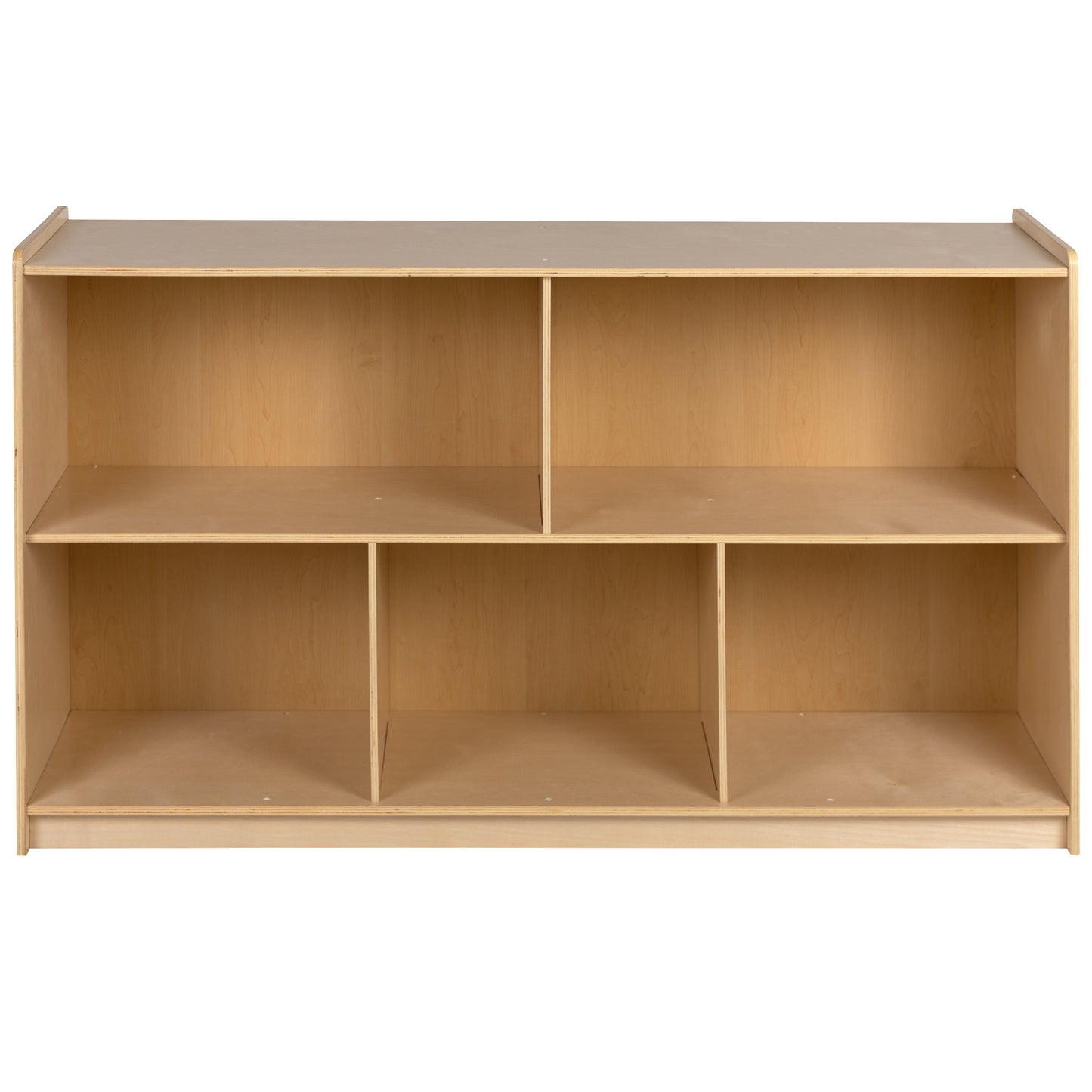 Hercules Wooden 5 Section School Classroom Storage Cabinet for Commercial or Home Use - Safe, Kid Friendly Design - 30"H x 48"L (Natural) Natural