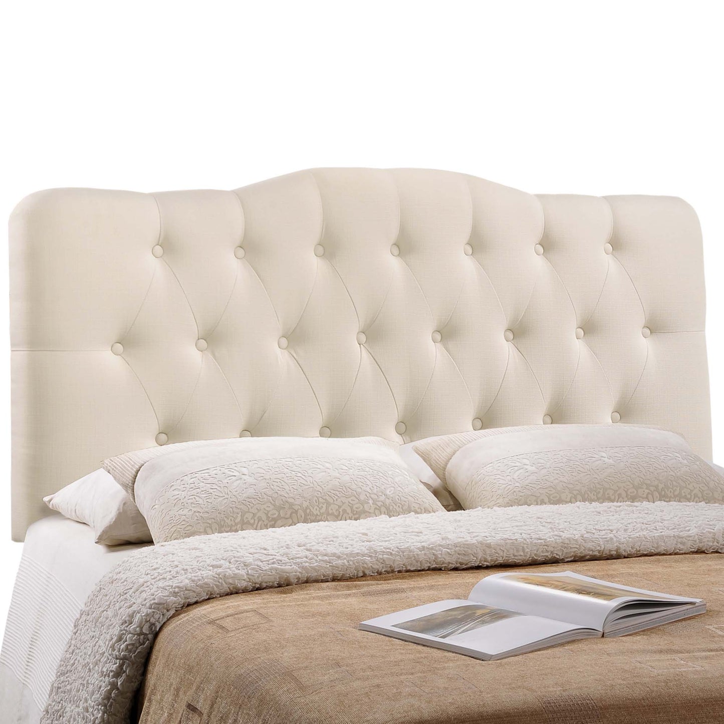 Annabel Upholstered Fabric Full Headboard by Modway Ivory