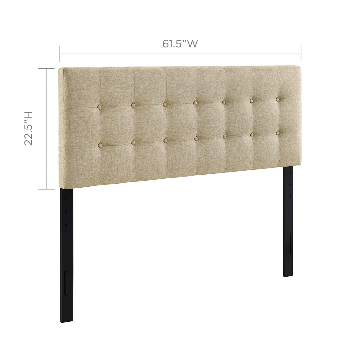 Emily Upholstered Fabric Queen Headboard by Modway Beige