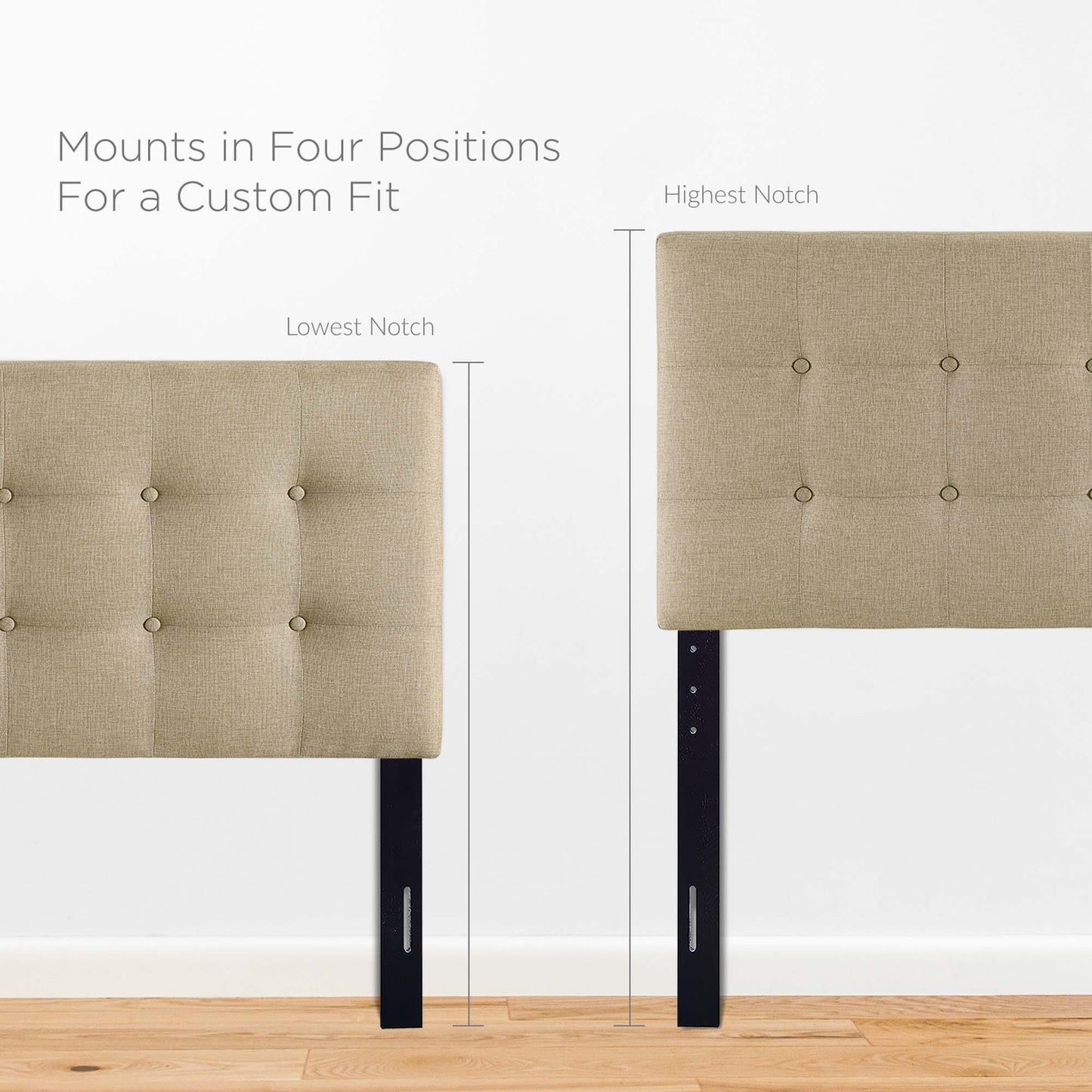 Emily Upholstered Fabric Queen Headboard by Modway Beige