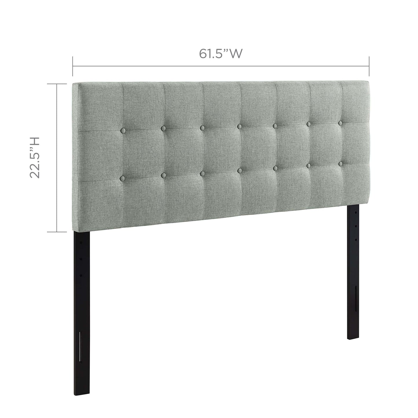 Emily Upholstered Fabric Queen Headboard by Modway Gray